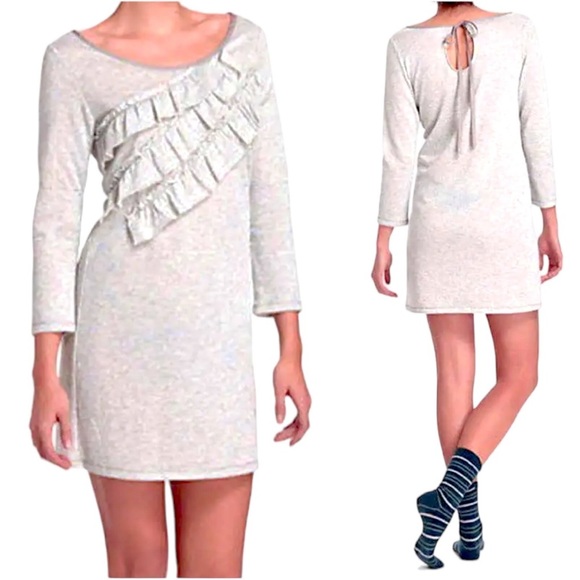 $128 Anthropologie Chemise Small 2 4 Grey French Terry Dress Cotton Nightie NWT - Picture 5 of 13